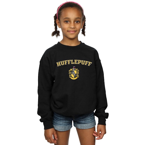 Harry Potter Flickor Hufflepuff Crest Sweatshirt 12-13 År Svart Black 12-13 Years