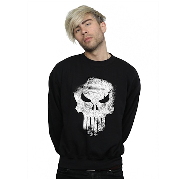 Marvel Herr The Punisher Distrressed Skull Sweatshirt S Svart Black S