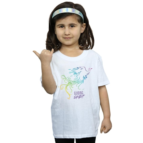 Disney Girls Mulan Movie Phoenix Guiding Spirit Bomull T-shirt White 7-8 Years