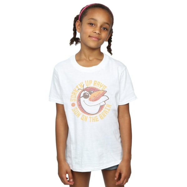 Disney Girls Frozen Olaf Sun On The Brain Bomull T-shirt 9-11 år White 9-11 Years