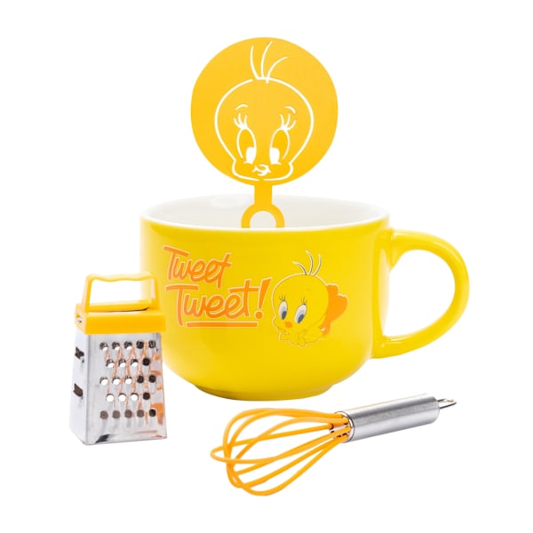 Looney Tunes Tweety Mugg och Schablon Set En Storlek Gul Yellow One Size