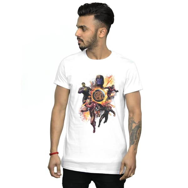 Marvel Mens Avengers Endgame Explosion Team T-Shirt M Vit White M