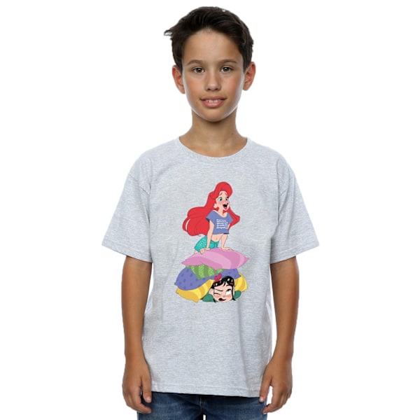 Disney Boys Wreck It Ralph Ariel Och Vanellope T-Shirt 5-6 År Sports Grey 5-6 Years