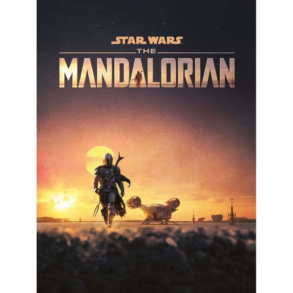 Star Wars: The Mandalorian Dusk Canvas Print 40cm x 30cm Solnedgång Sunset Orange/Black 40cm x 30cm
