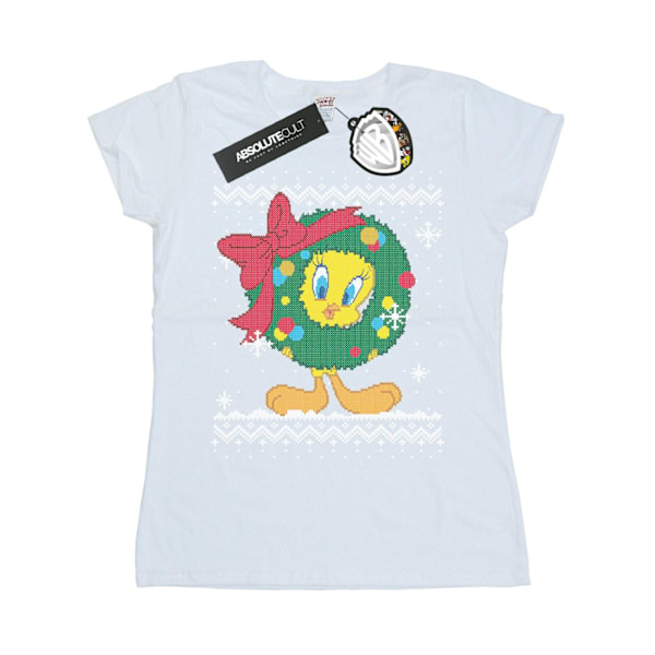 Looney Tunes Dam/Damer Tweety Pie Jul Fair Isle Bomullströja White M