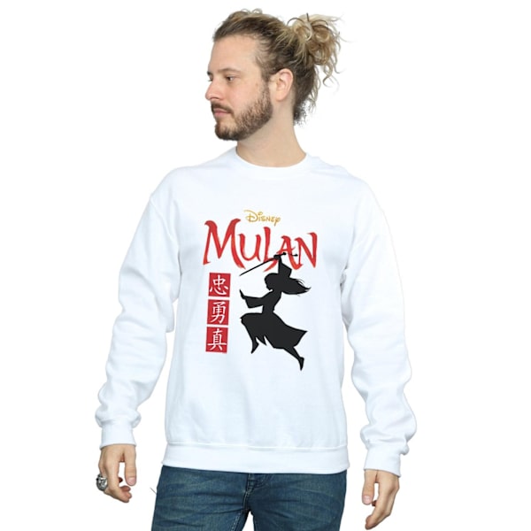 Disney Herr Mulan Film Krigare Silhuett Sweatshirt XL Vit White XL