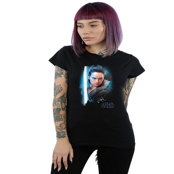 Star Wars: The Last Jedi Dam/Damer Rey Borstad Bomull T-shirt Black M