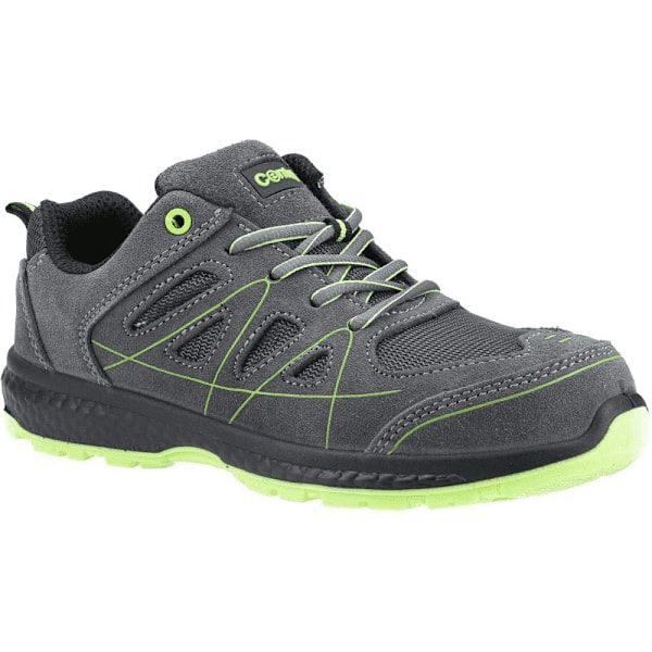 Centek Herr Suede Trainers 11 UK Grå/Grön Grey/Green 11 UK