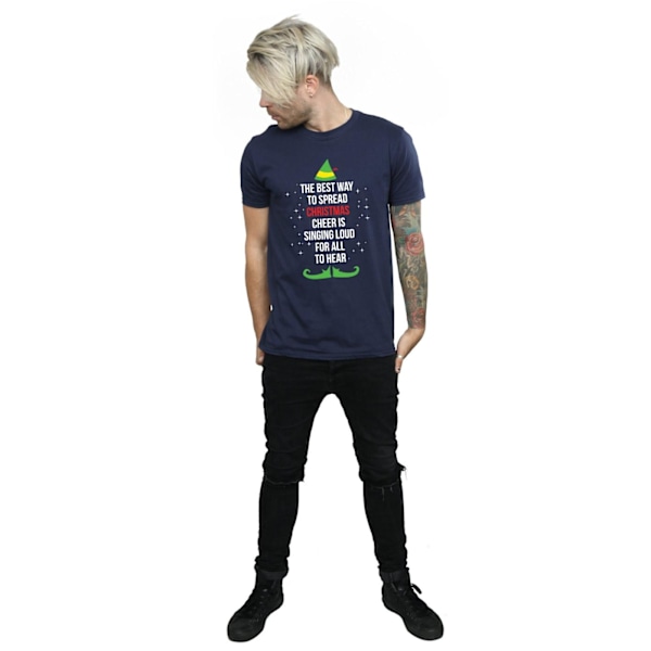 Elf Herr Julglädje Text T-shirt 3XL Marinblå Navy Blue 3XL