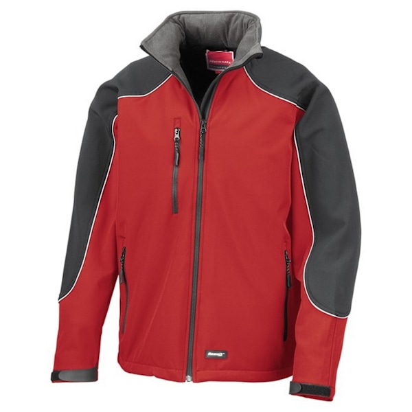 WORK-GUARD by Result Unisex Vuxen Ice Fell Huvförsedd Mjuk Skaljacka Red/Black 3XL