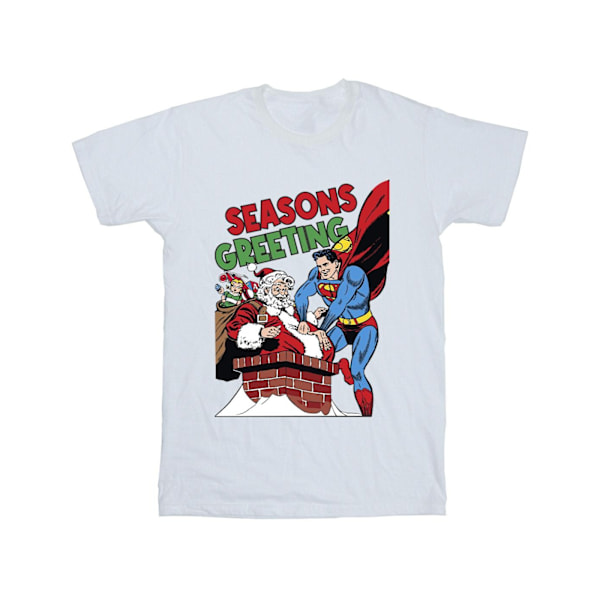 DC Comics Boys Superman Santa Comic T-Shirt 3-4 år Vit White 3-4 Years