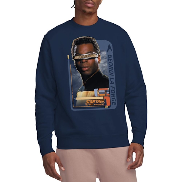 Star Trek Unisex Vuxen Geordi La Forge Sweatshirt S Marinblå Navy S