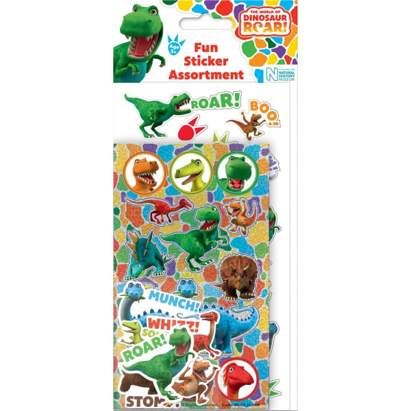 Dinosaurievrålens värld! Klistermärken (paket med 3) One Size Multi Multicoloured One Size