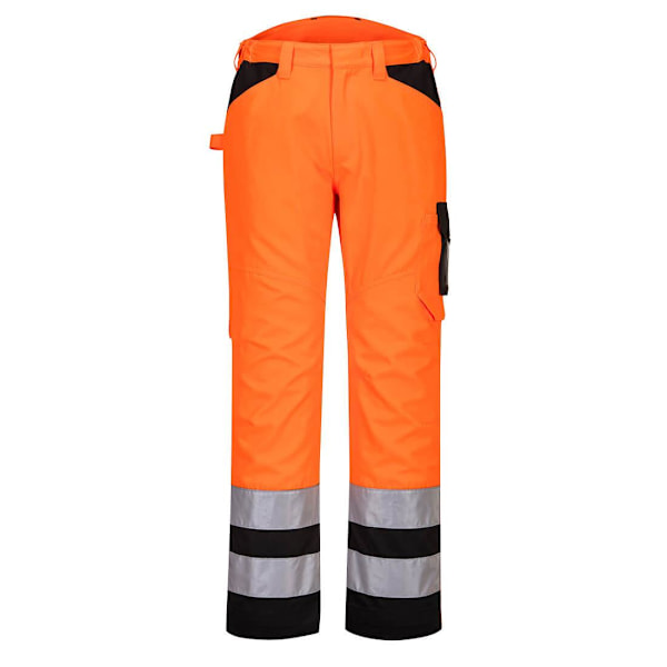 Portwest Herr PW2 High-Vis Säkerhetsarbetsbyxor 44R Orange/Svart Orange/Black 44R