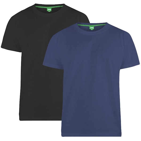 Duke Herr T-shirt D555 Fenton Kingsize (2-pack) 5XL Svart/Marinblå Black/Navy 5XL