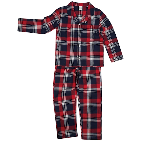 SF Minni Barn/Barn Tartan Pyjamas Set 11-12 År Röd/Marinblå Red/Navy 11-12 Years