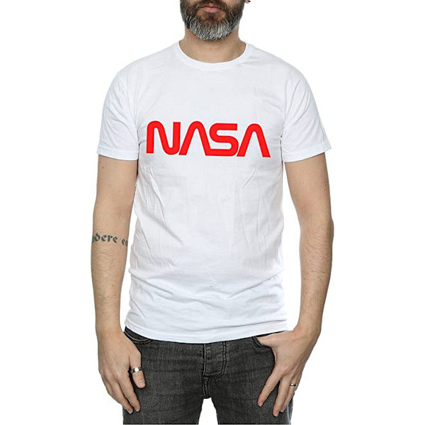 NASA Herr Modern Logo Bomull T-shirt XXL Vit White XXL
