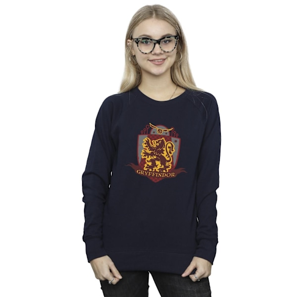 Harry Potter Dam/Kvinnor Gryffindor Bröst Badge Sweatshirt XL Navy Blue XL