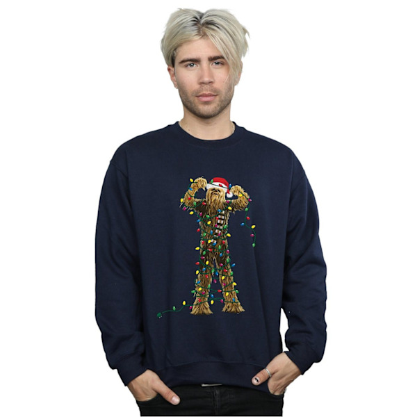 Star Wars Chewbacca Julbelysning Sweatshirt L Marinblå Navy Blue L