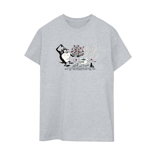 Looney Tunes Dam/Damer Happy Holidays Bomull Boyfriend T-Sh Sports Grey L