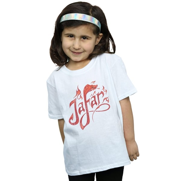 Disney Girls Aladdin Movie Jafar Flames Logo Bomull T-shirt 12- White 12-13 Years