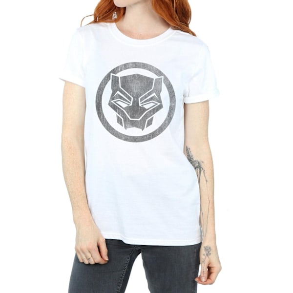 Marvel Womens/Ladies Black Panther Distressed Icon Cotton Boyfr White L