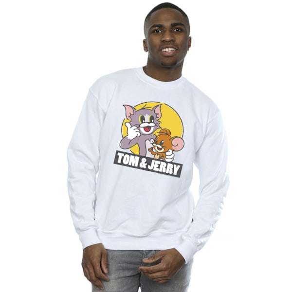 Tom And Jerry Herr Sketch Logo Sweatshirt M Vit White M