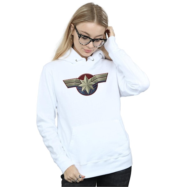 Marvel Womens/Ladies Captain Marvel Chest Emblem Hoodie XXL Vit White XXL