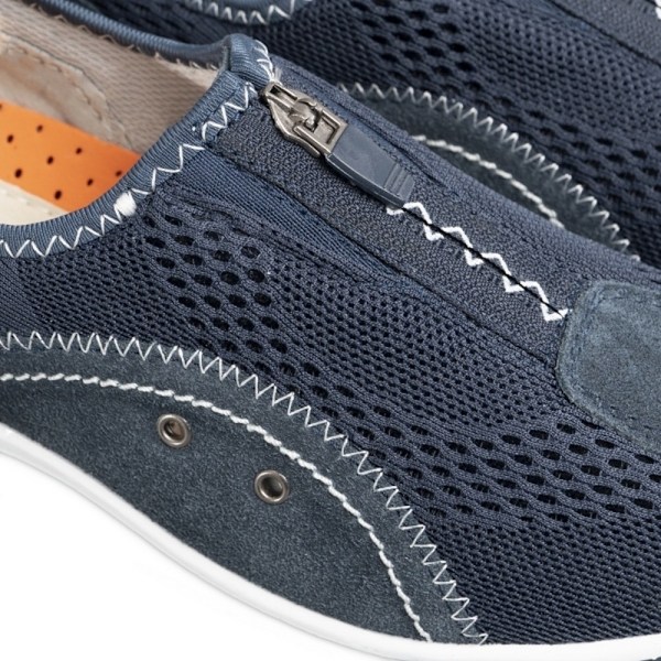 Boulevard Dam/Dam Zip Elastisk Kilar Fritidsskor 3 UK N Navy 3 UK