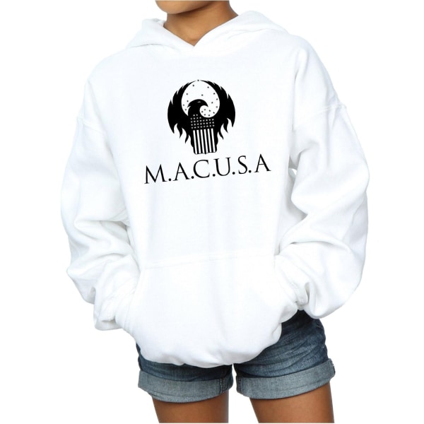 Fantastic Beasts Girls MACUSA Logo Hoodie 7-8 Years White White 7-8 Years