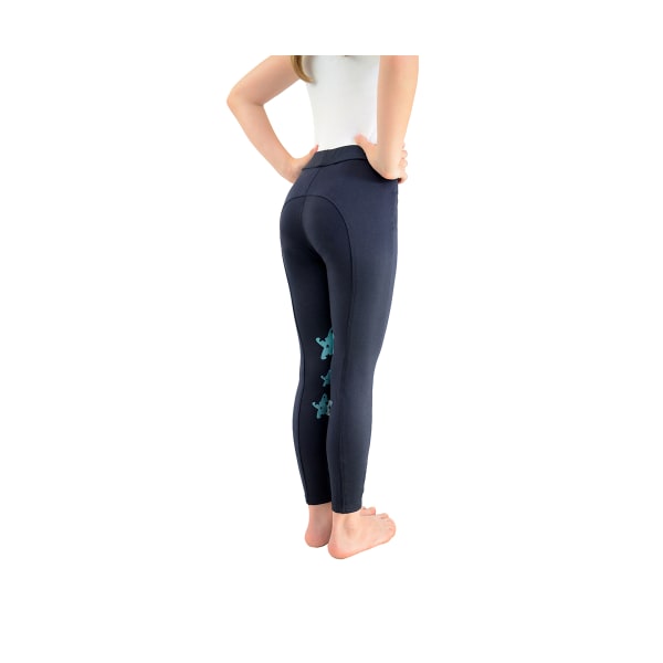 HYPERFORMANCE Ridtights för barn/barn ridhäst 3-4 Ja Navy/Teal 3-4 Years