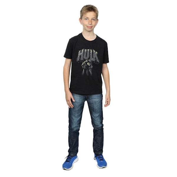 Marvel Boys Hulk Punch Logo T-shirt 9-11 år Svart Black 9-11 Years