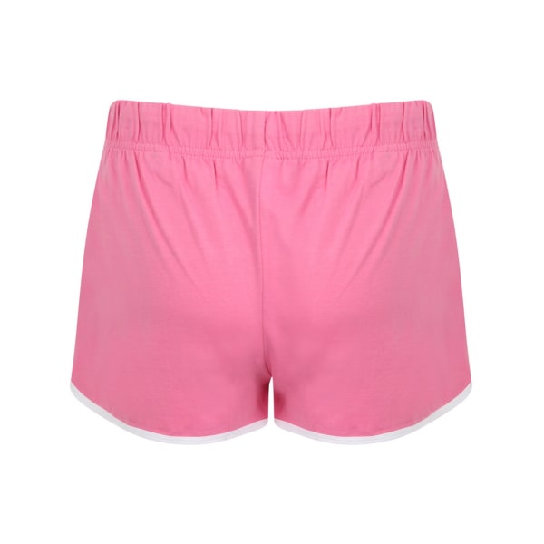 Skinni Fit Retro Shorts för kvinnor/damer 8 UK ljusrosa/vit Bright Pink/White 8 UK