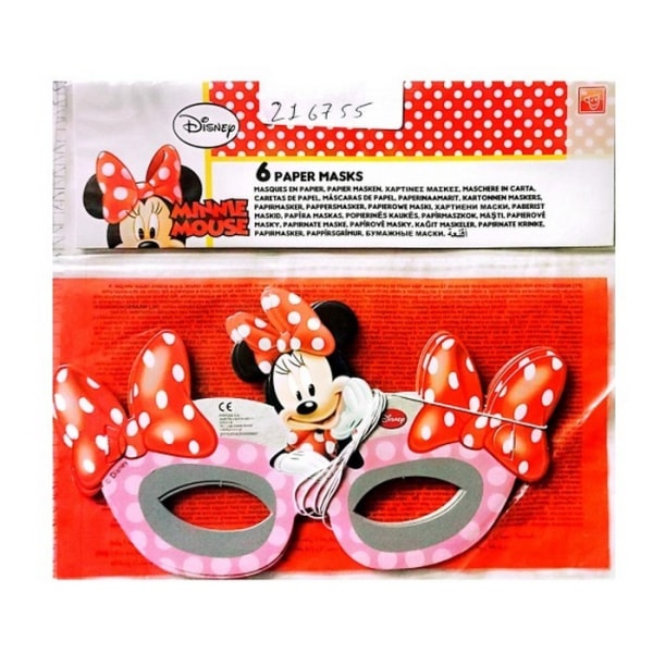Minnie Mouse Paper Eye Mask (Förpackning om 6) En one size Rosa/Röd/Vit Pink/Red/White One Size