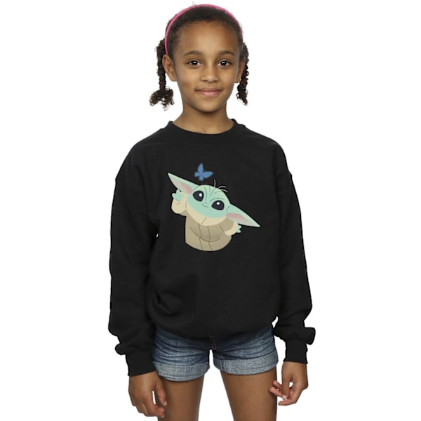 Star Wars Girls The Mandalorian Butterfly Catching Sweatshirt 3 Black 3-4 Years