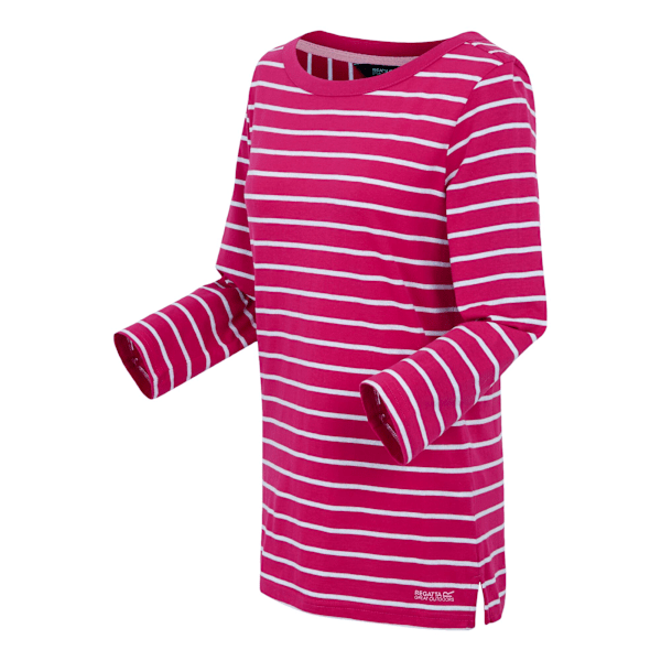 Regatta Dam/Dam Baylette II Randig T-shirt 10 UK Rosa Fu Pink Fusion/White 10 UK