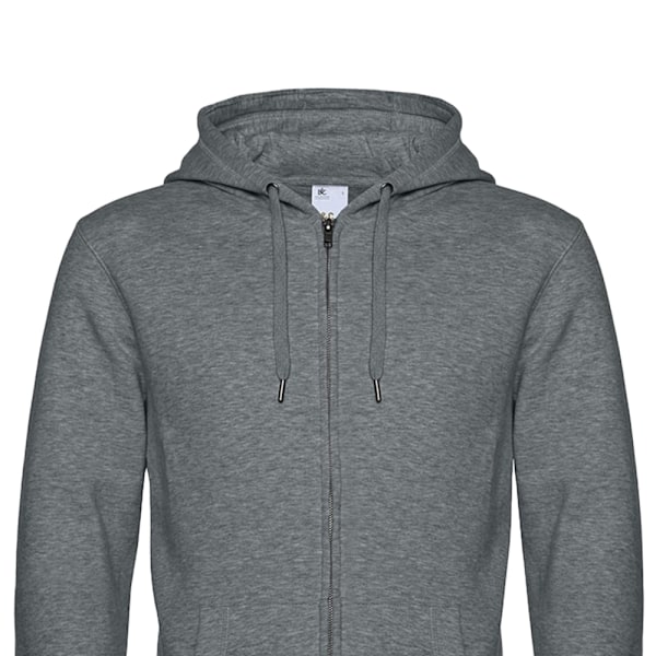 B&C Herr Full Zip Hoodie XS Mellangråmelerad Mid Grey Heather XS
