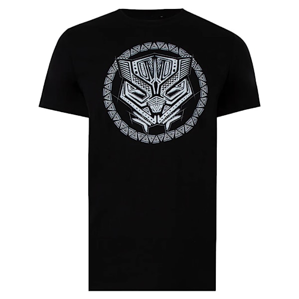 Black Panther T-shirt med logotyp för män, L, svart/vit Black/White L