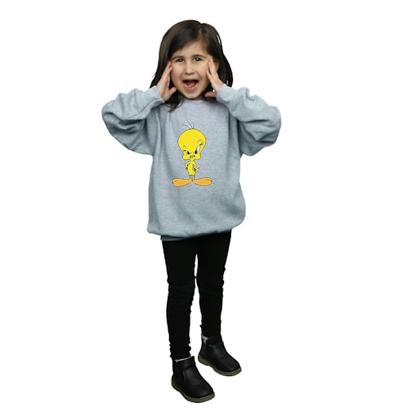 Looney Tunes Girls Tweety Angry Sweatshirt 7-8 år Sports Grå Sports Grey 7-8 Years