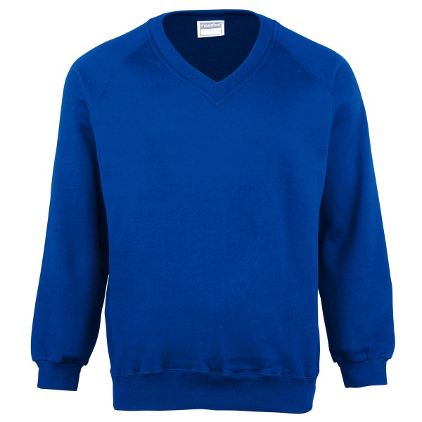 Unisex barn unisex färg V-ringad sweatshirt / skolw Royal 28
