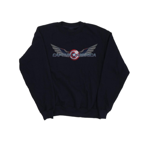 Marvel Dam/Kvinnor Falcon Och Vinternsoldaten Captain America Logotyp Sweatshirt XXL Marinblå Navy Blue XXL