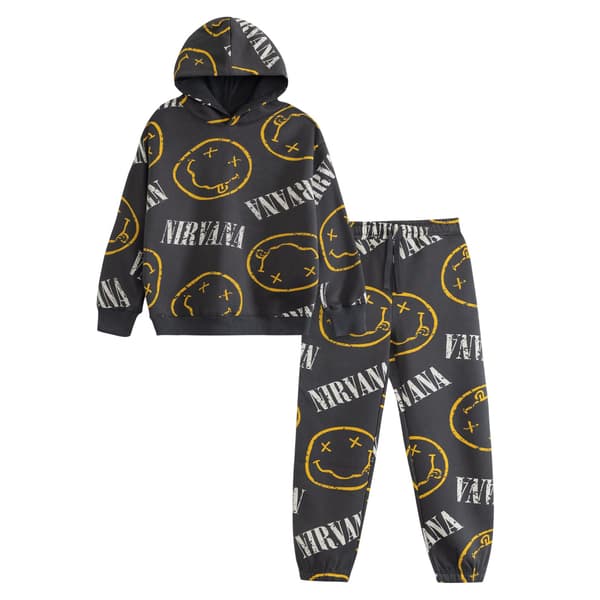 Nirvana Barn/Kids Logohuvtröja och Joggers Set 3-4 år Grå Grey 3-4 Years