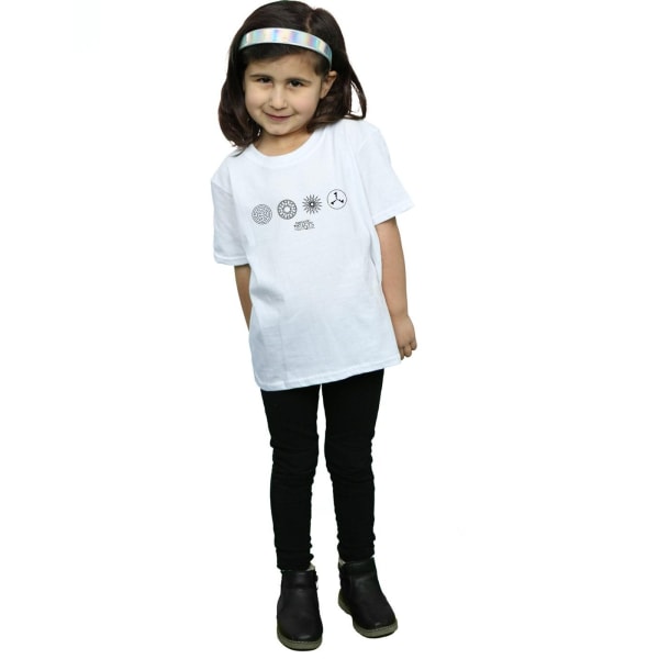 Fantastiska vidunder Girls Circular Icons Bomull T-shirt 7-8 år White 7-8 Years