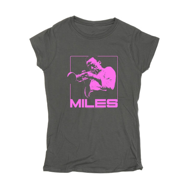 Miles Davis Dam/Kvinnor Rosa Fyrkantig Bomull T-shirt XXL Charcoal Charcoal XXL