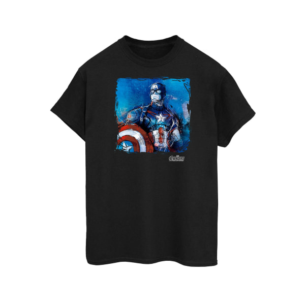 Captain America Mens Art Bomull T-shirt L Svart Black L