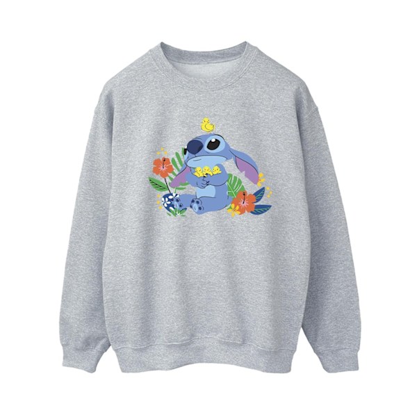 Disney Dam/Kvinnor Lilo & Stitch Fåglar Sweatshirt M Sports Grå Sports Grey M