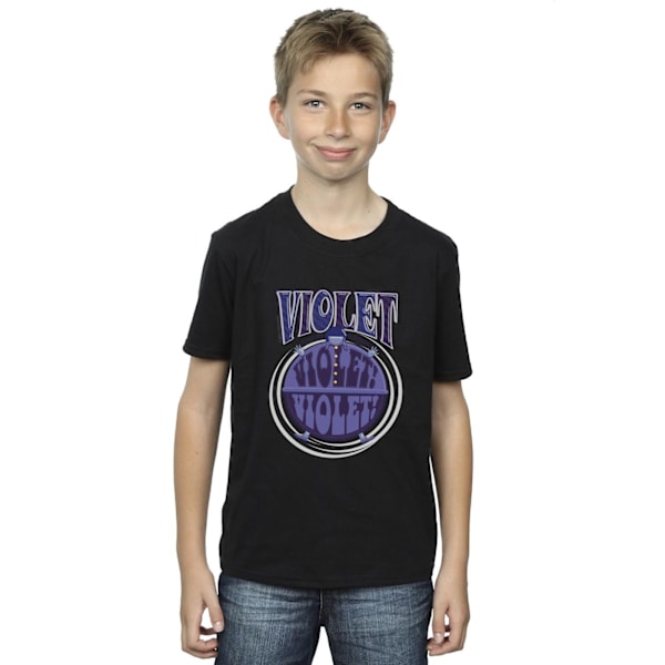 Willy Wonka Boys Violet Turning Violet T-shirt 5-6 år Svart Black 5-6 Years