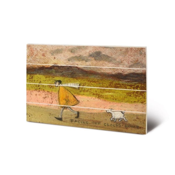 Sam Toft Racing The Clouds Home Wood Small Plaque 59cm x 40cm B Brown/Green 59cm x 40cm