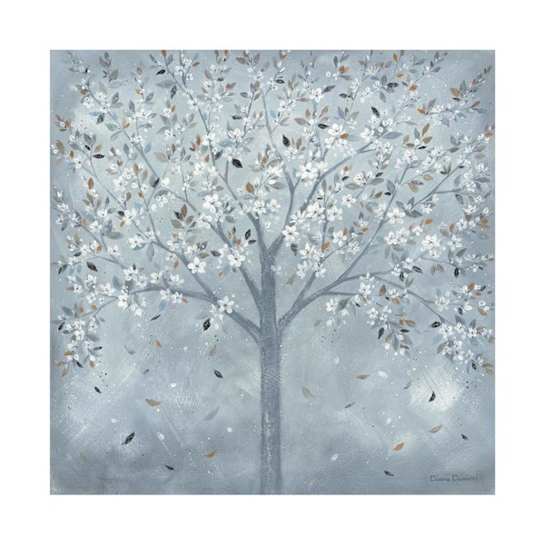 Diane Demirci Glimmande Lövtryck 60cm x 60cm Grå/Vit/Br Grey/White/Brown 60cm x 60cm