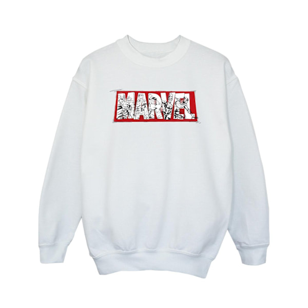 Marvel Girls Avengers Infill Sweatshirt 3-4 år Vit White 3-4 Years